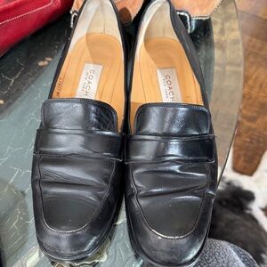 Coach black loafers